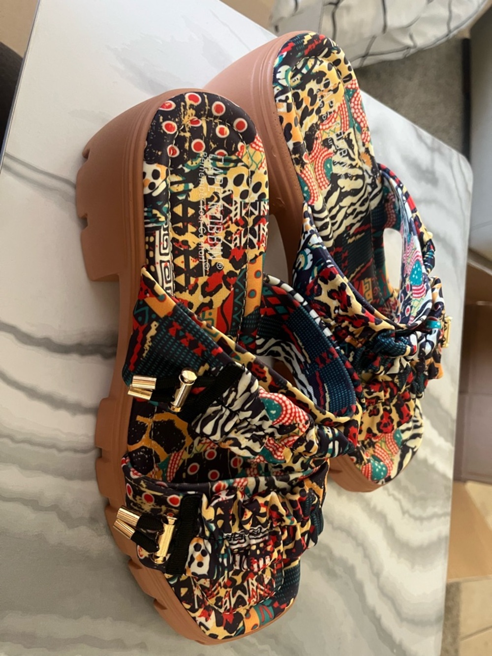 Women’s Cape Robbin Multicolor Patterned Platform Sandals